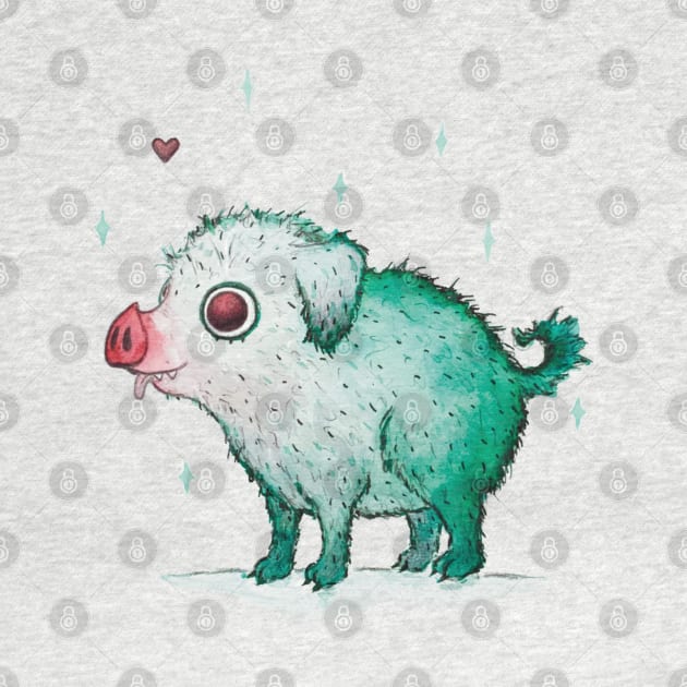 Cute monster piggie by Hana Nekrep Art